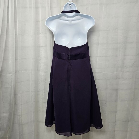 Alfred Angelo Dress Purple Backless Formal Chiffon Satin Coquette Fairy S - Picture 5 of 9